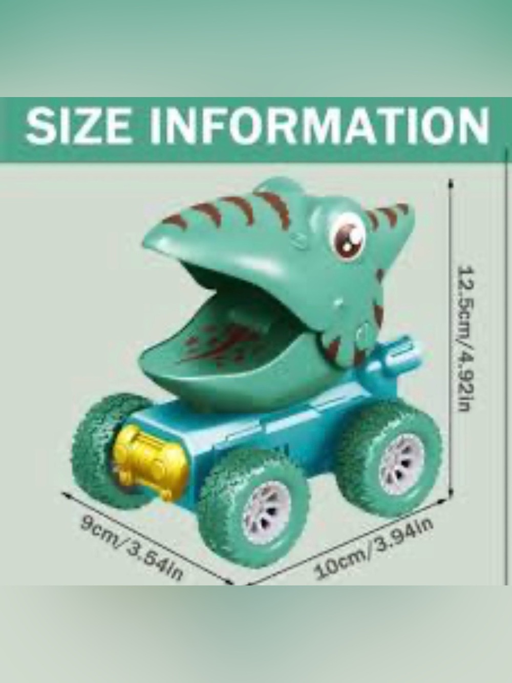 🦖✨ NWT Cute Dinosaur Pull Back Car Toy 🚗💨 Green Pterodactyl Kids Gift 🎁 - Picture 5 of 10